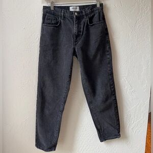 Medium High Rise Tapered Ankle Black Women's Jeans